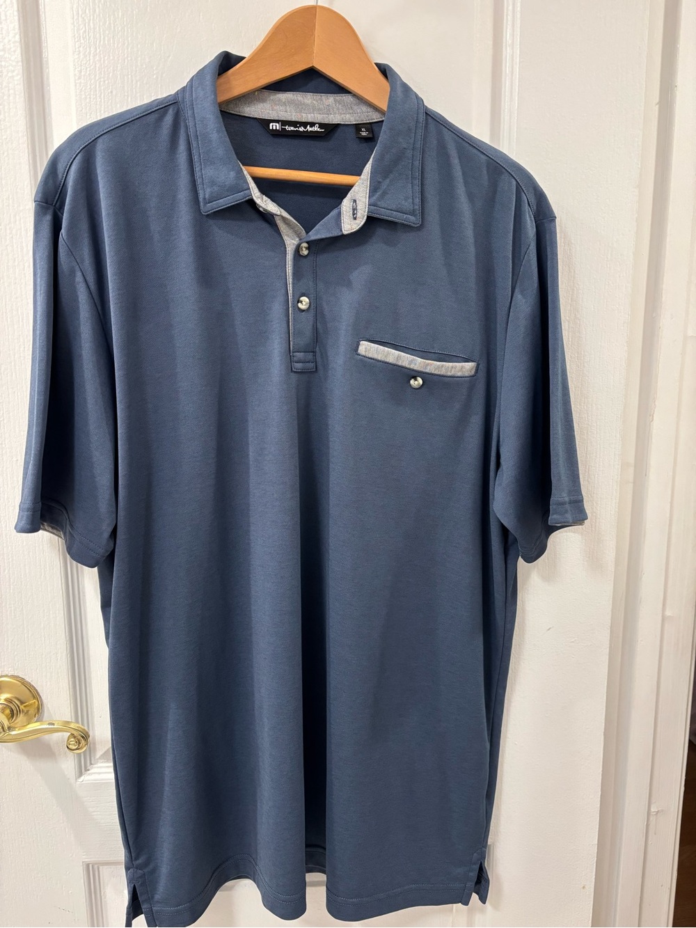 Travis Mathew Golf Polo Slate Blue Polo Contrast Trim